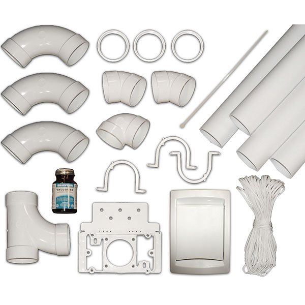 Kit d'installation Duovac pour 1 prise d'aspiration avec tuyaux PVC Kit d'installation Duovac pour 1 prise d'aspiration avec tuyaux PVC